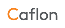 Caflon logo in orange and grey