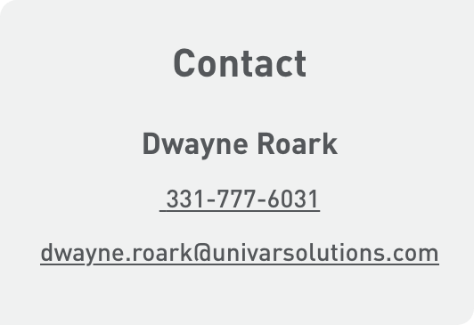 Contact card for Dwayne Roark, Univar Solutions Head of Communications & Government Affairs
