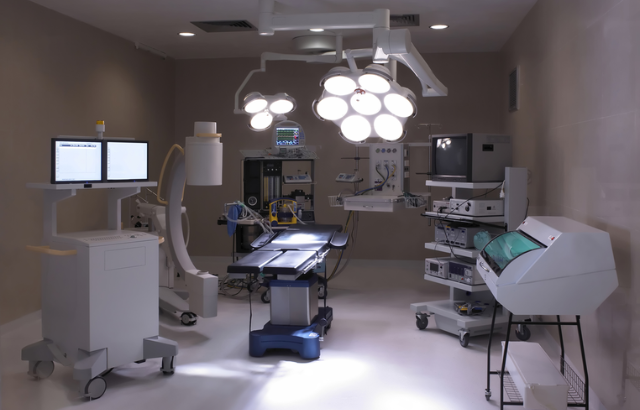surgical table in medical room