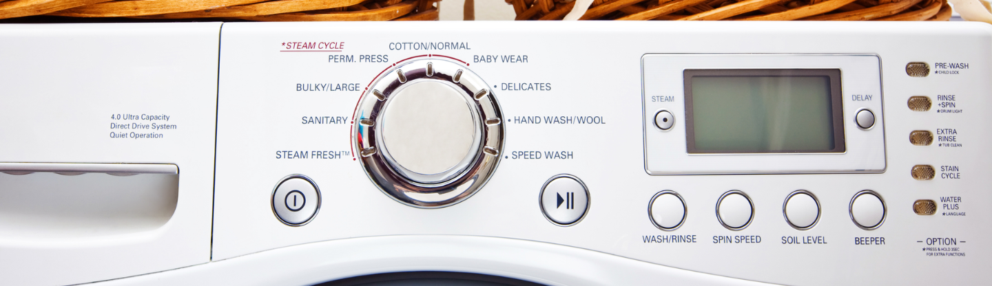 up close of a washing machine dial
